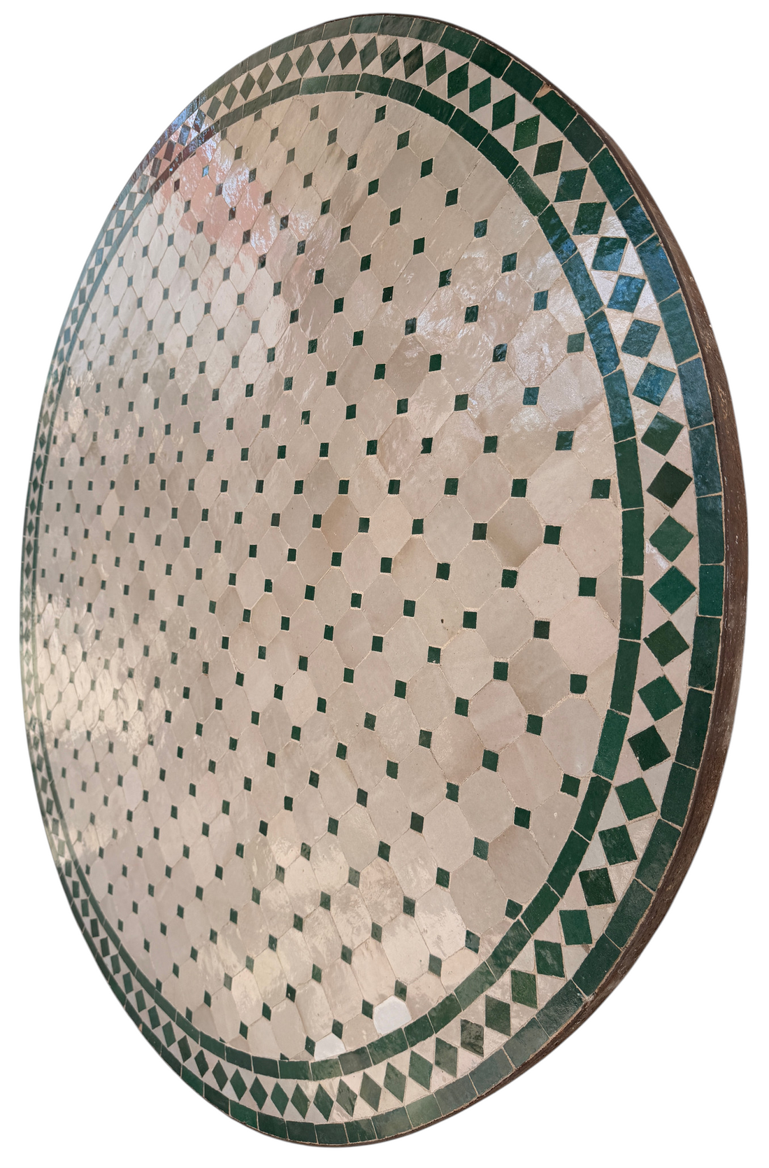 48" Multi Ecru Zellige Mosaic Table Top
