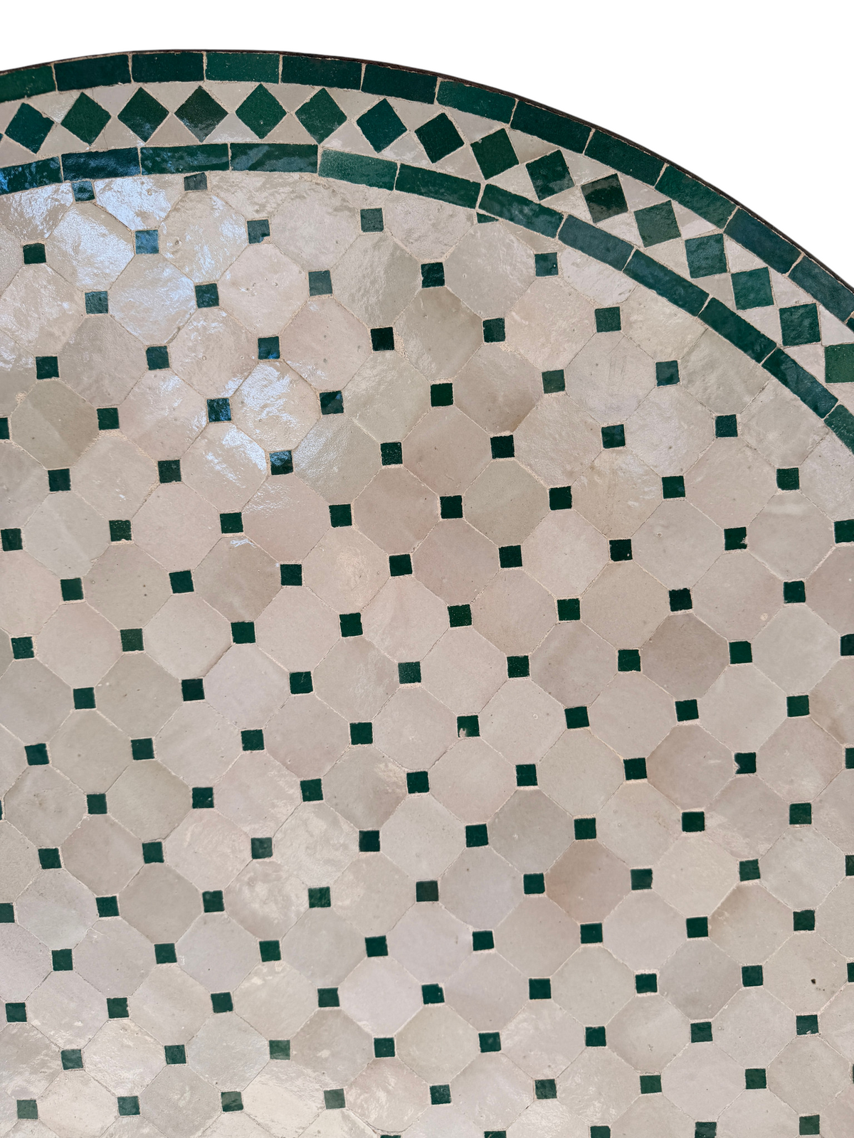 48" Multi Ecru Zellige Mosaic Table Top