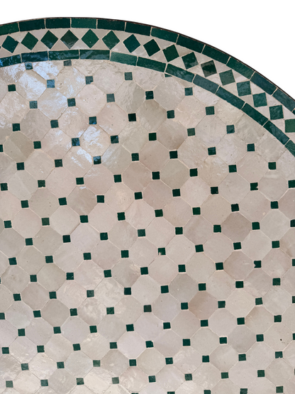 48" Multi Ecru Zellige Mosaic Table Top