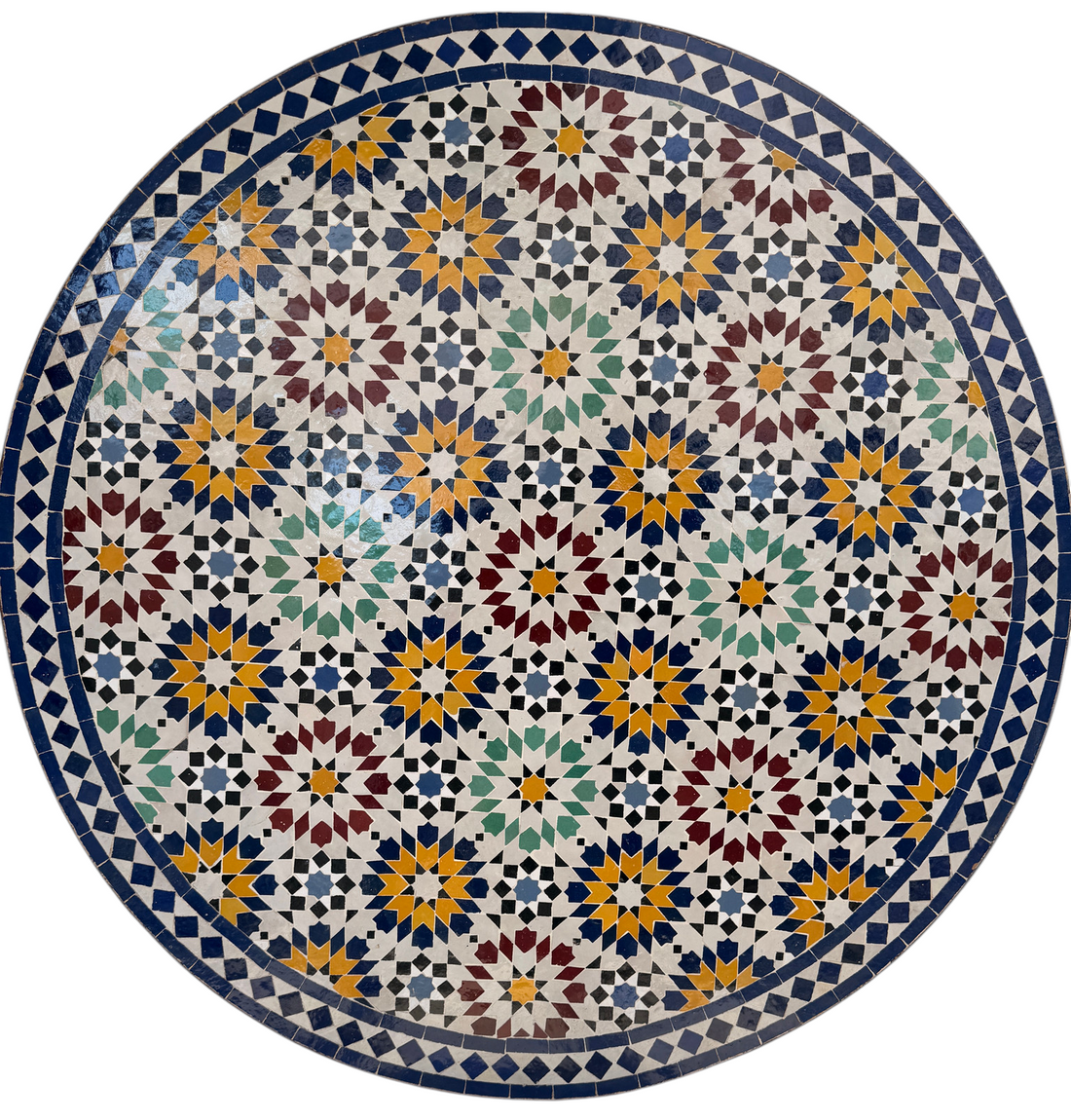 48" Multi Sunflower Zellige Mosaic Table Top