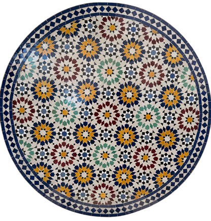 48" Multi Sunflower Zellige Mosaic Table Top