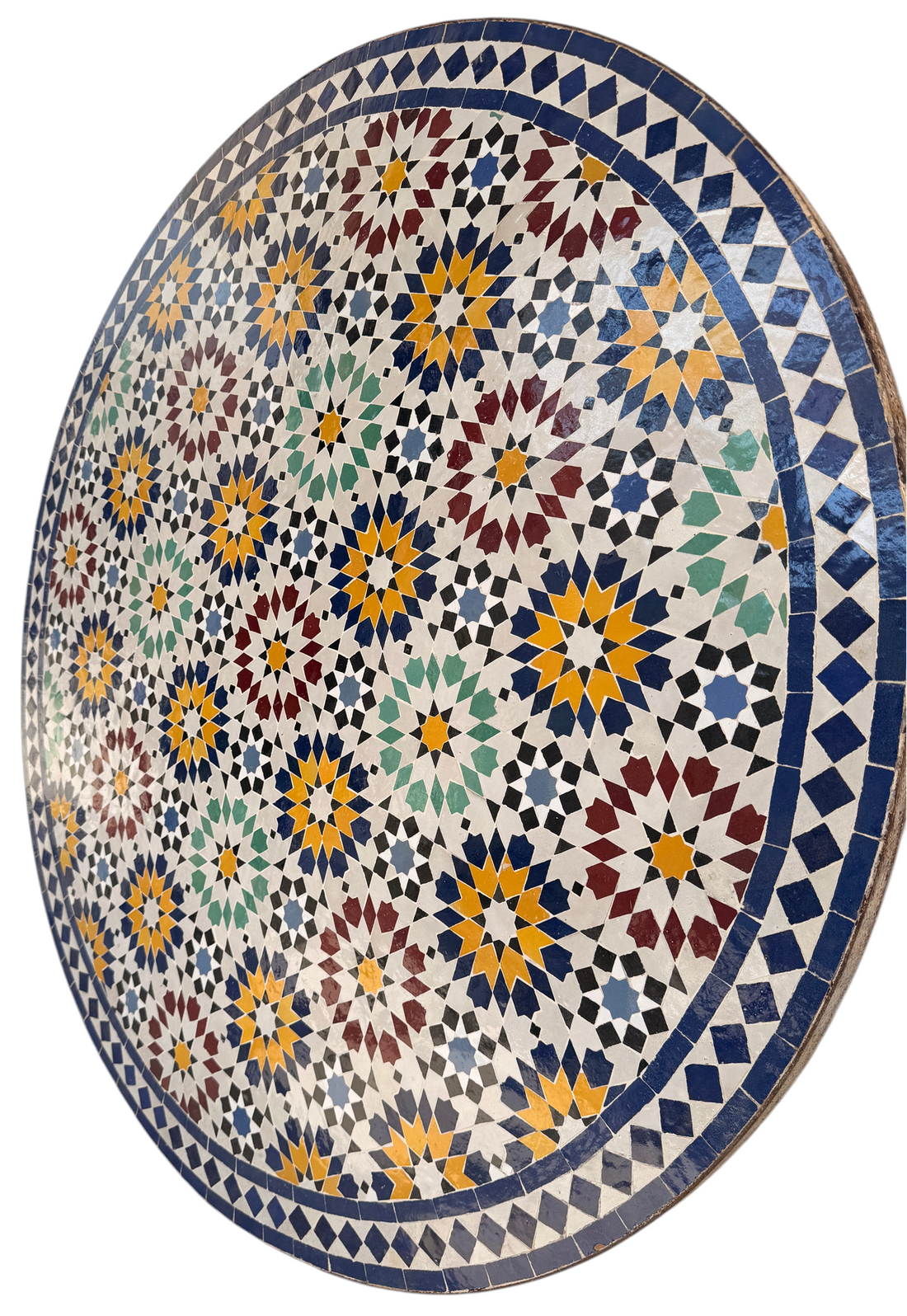 48" Multi Sunflower Zellige Mosaic Table Top
