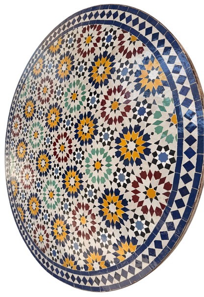 48" Multi Sunflower Zellige Mosaic Table Top
