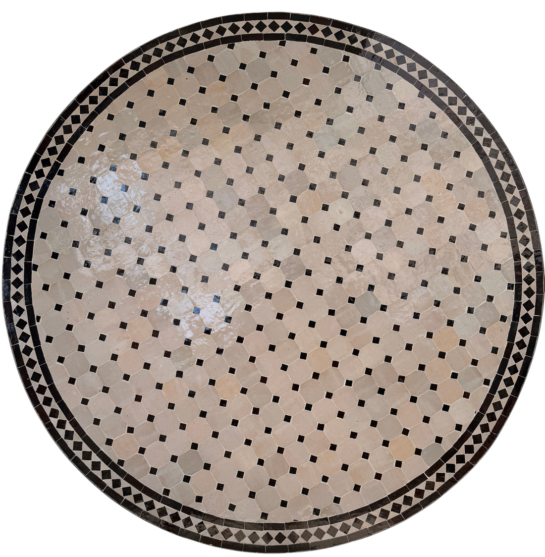 48" Multi Beige Zellige Mosaic Table Top