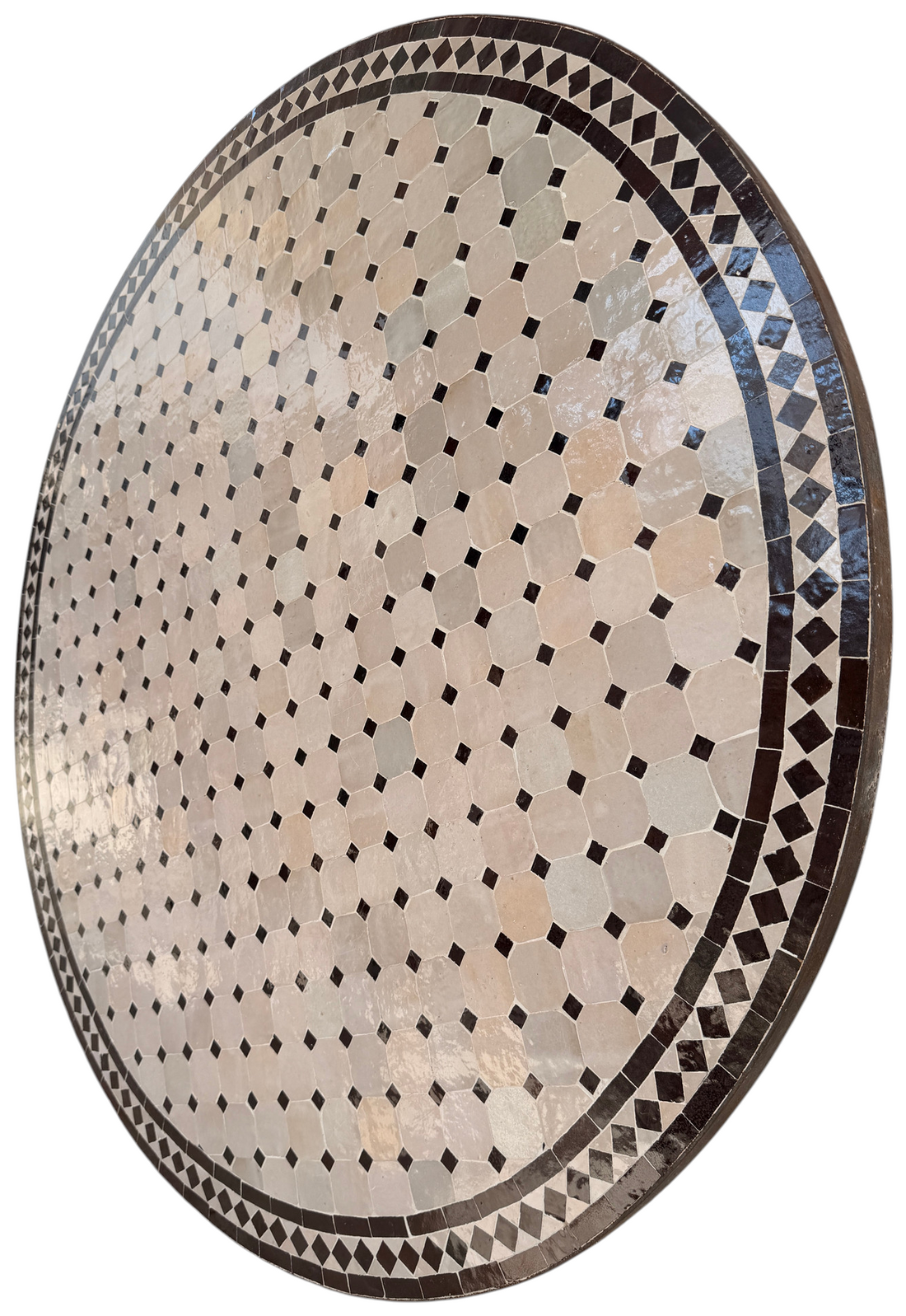 48" Multi Beige Zellige Mosaic Table Top