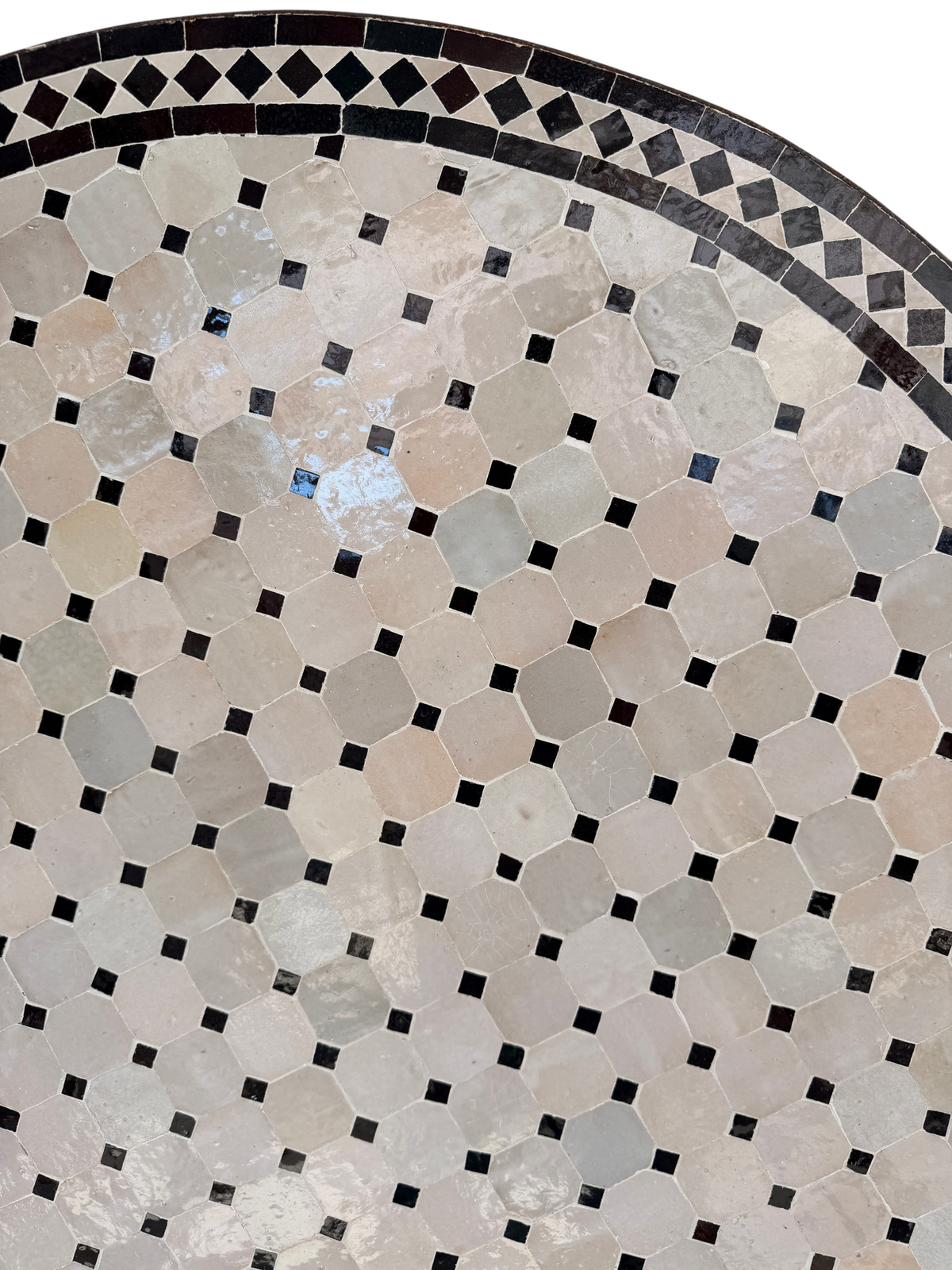 48" Multi Beige Zellige Mosaic Table Top