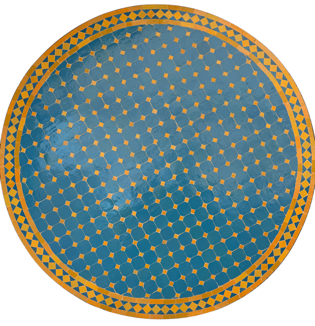 48" Multi Turquoise Zellige Mosaic Table Top