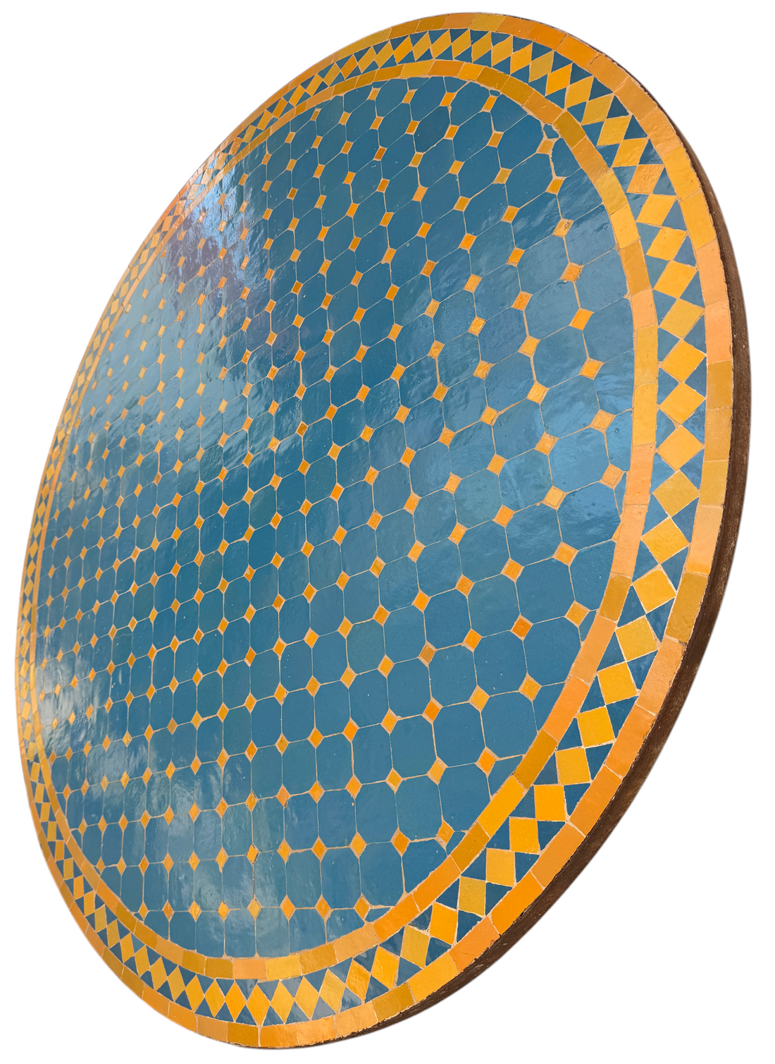 48" Multi Turquoise Zellige Mosaic Table Top