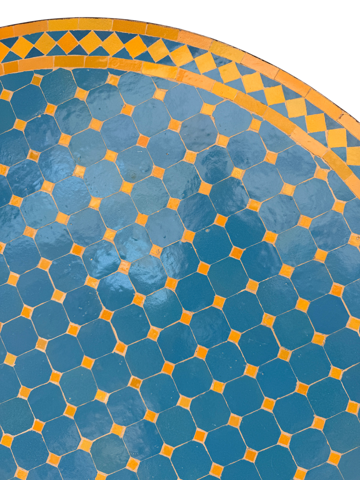 48" Multi Turquoise Zellige Mosaic Table Top