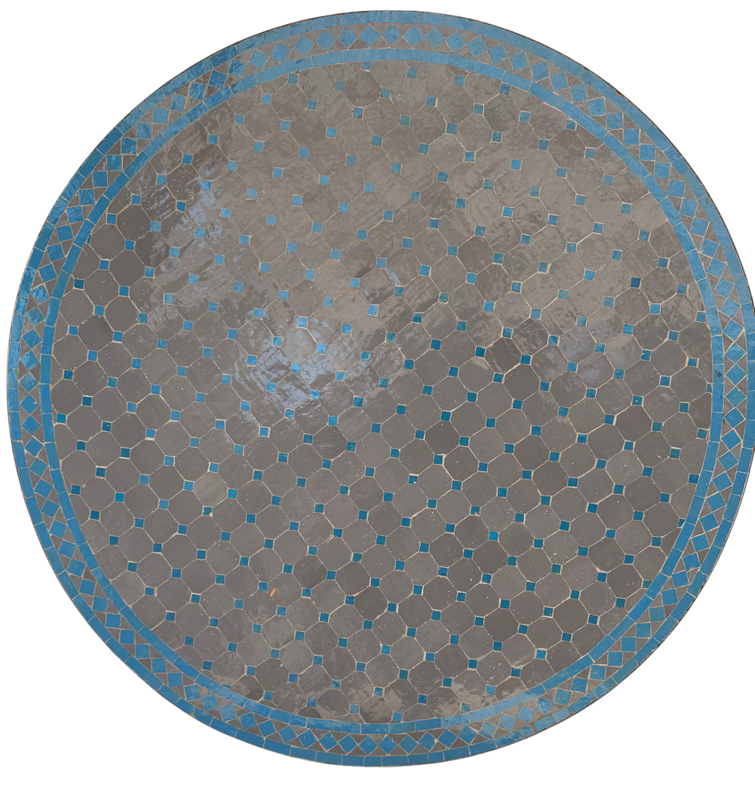 48" Gris Zellige Mosaic Table Top