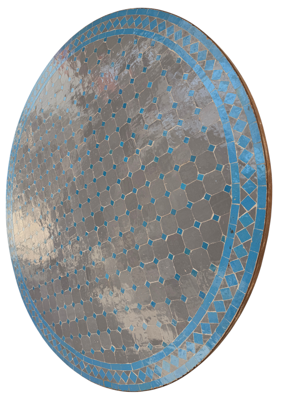 48" Gris Zellige Mosaic Table Top