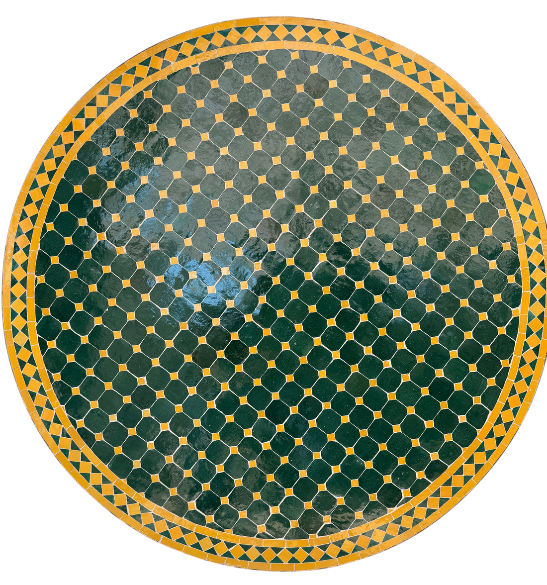 48" Multi Evergreen Zellige Mosaic Table Top