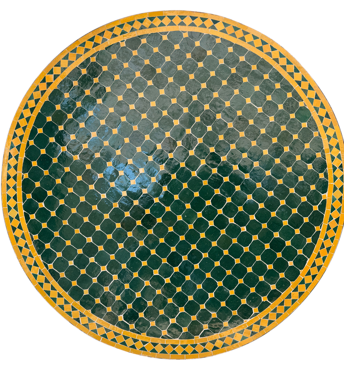 48" Multi Evergreen Zellige Mosaic Table Top