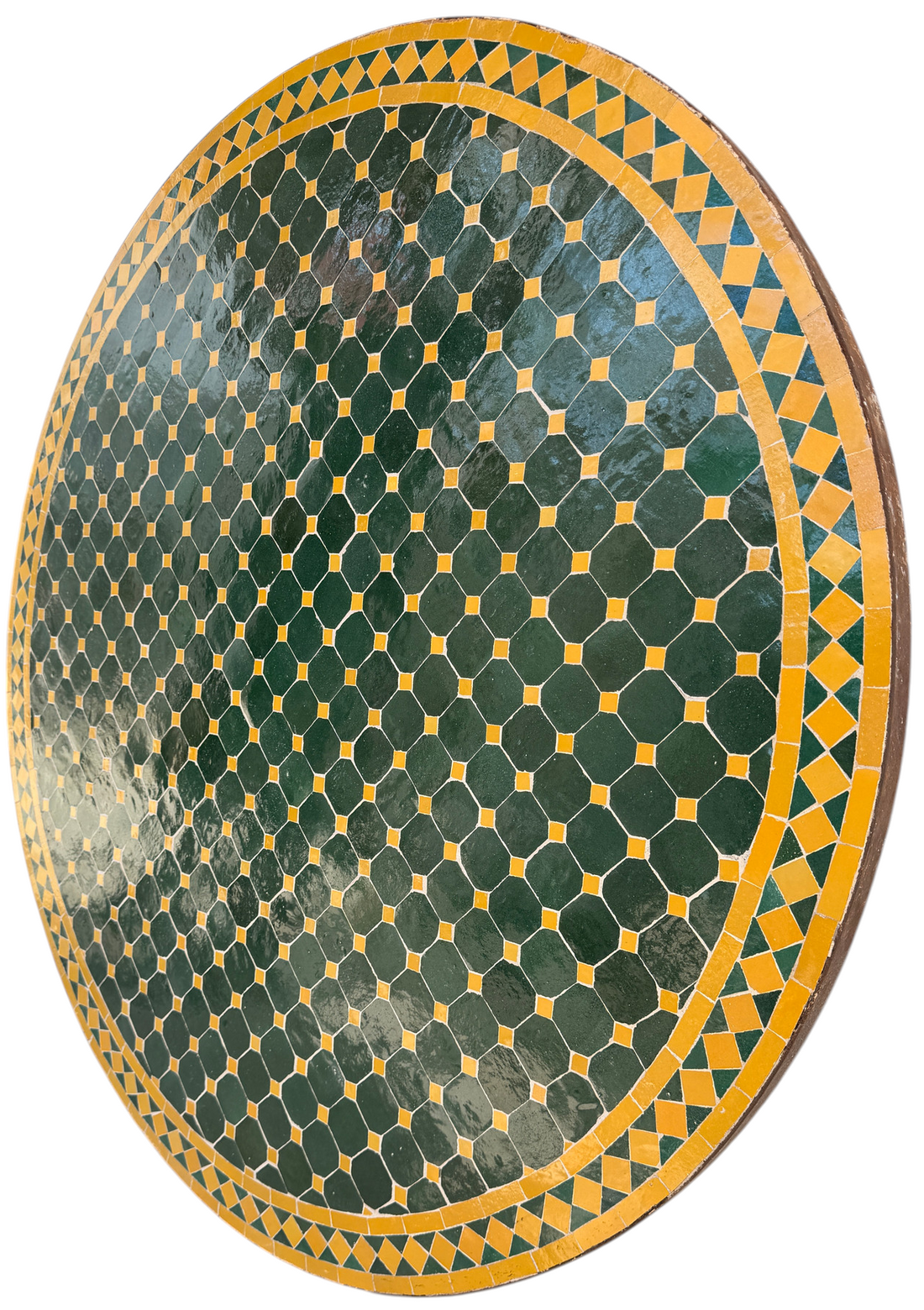 48" Multi Evergreen Zellige Mosaic Table Top
