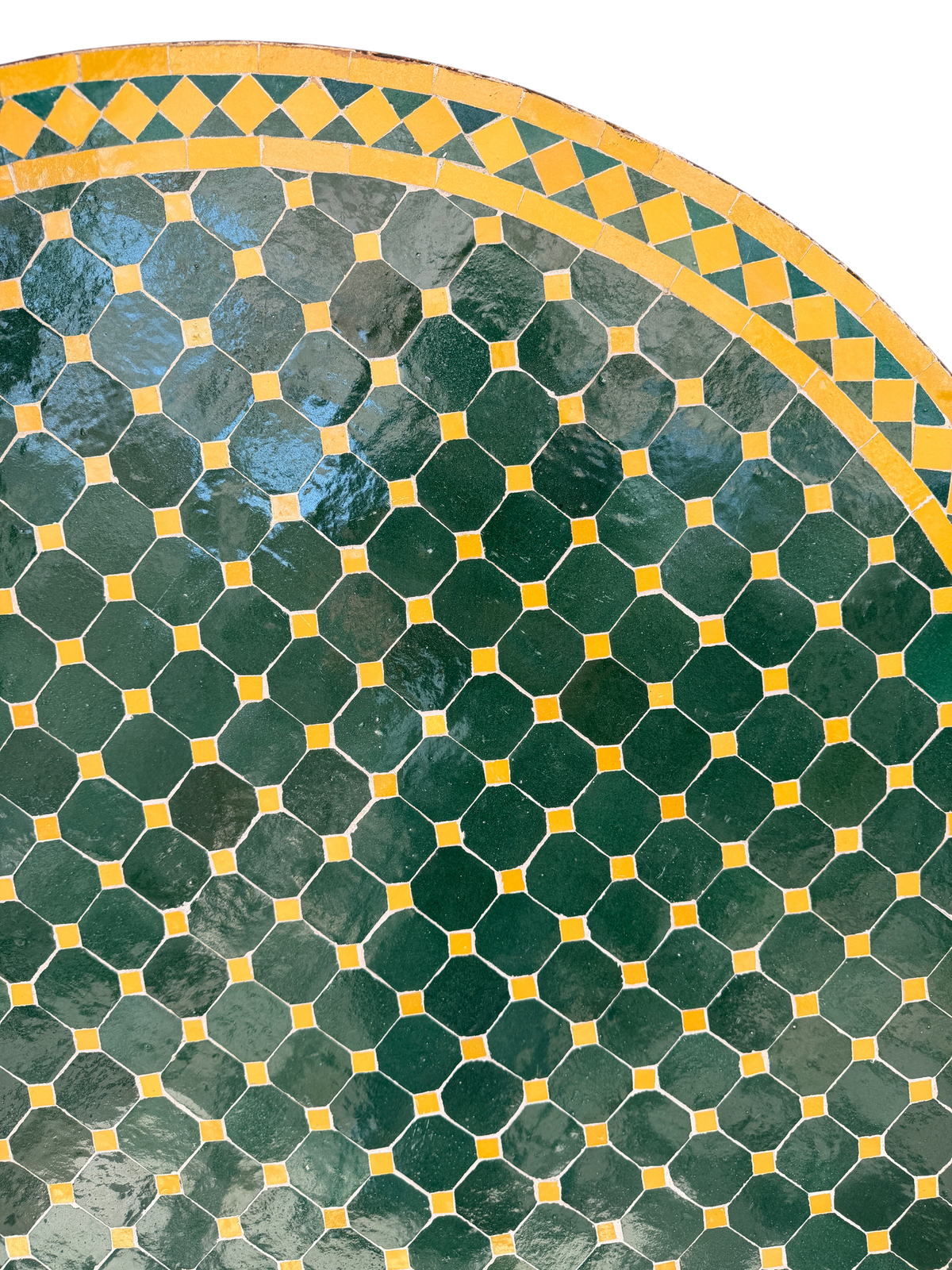 48" Multi Evergreen Zellige Mosaic Table Top