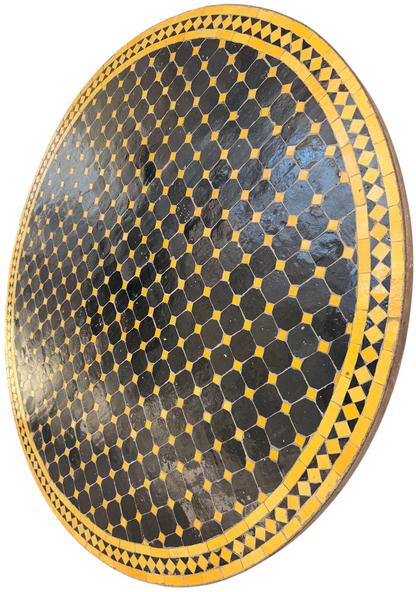 48" Multi Noir Zellige Mosaic Table Top