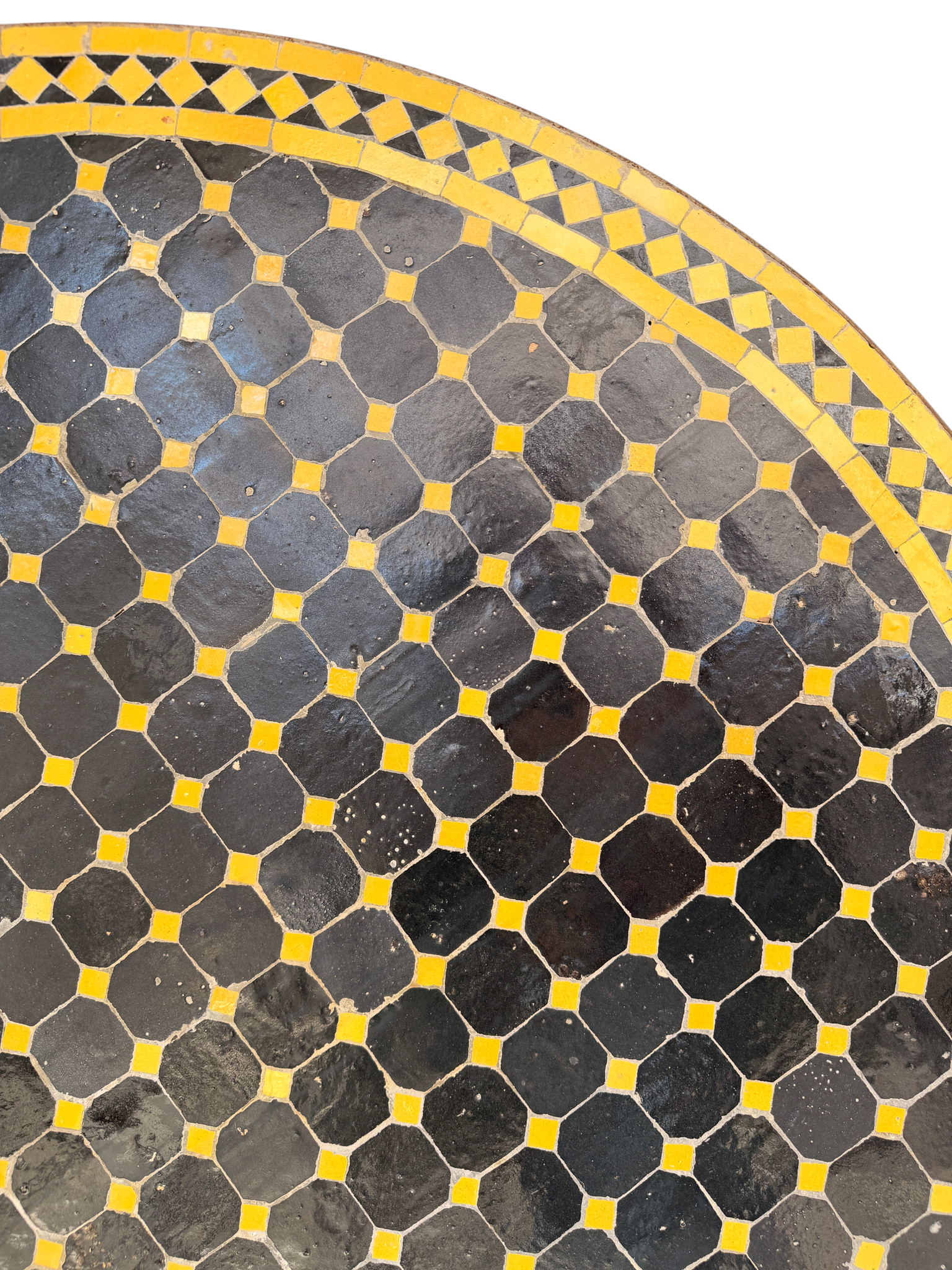 48" Multi Noir Zellige Mosaic Table Top