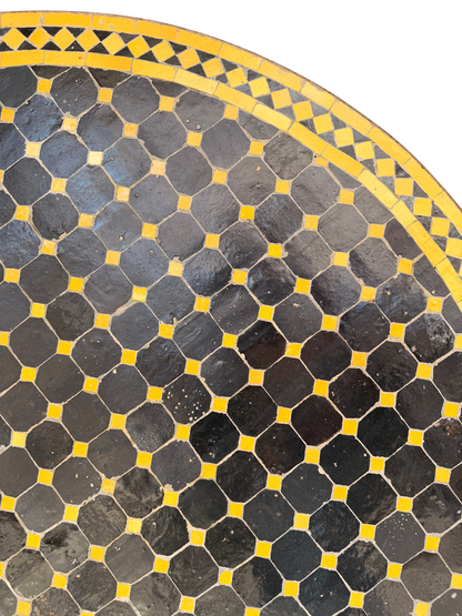 48" Multi Noir Zellige Mosaic Table Top