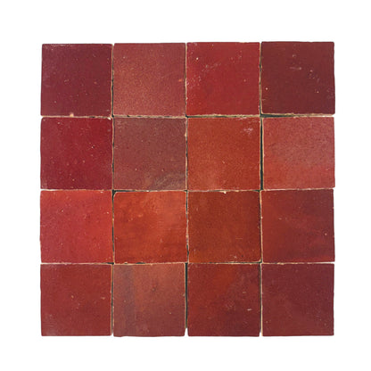 Rouge 2x2 Zellige Mosaic Tile