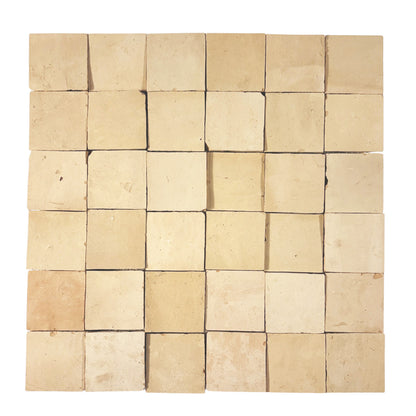 Natural Unglazed 2x2 Zellige Mosaic Tile