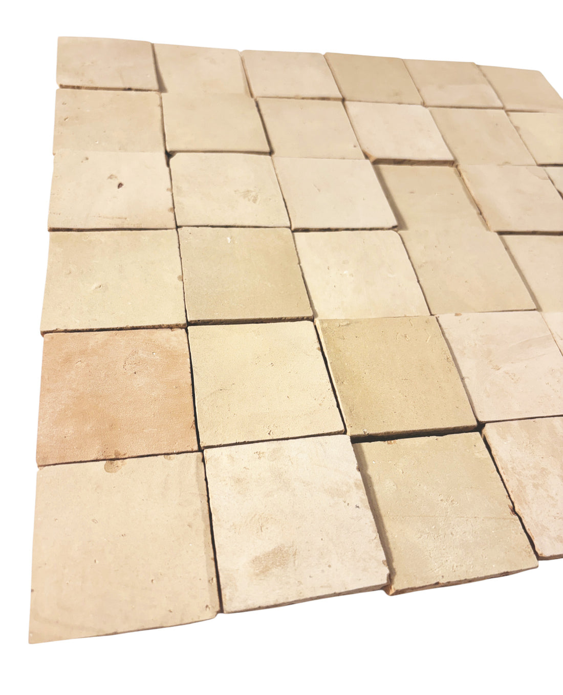 Natural Unglazed 2x2 Zellige Mosaic Tile