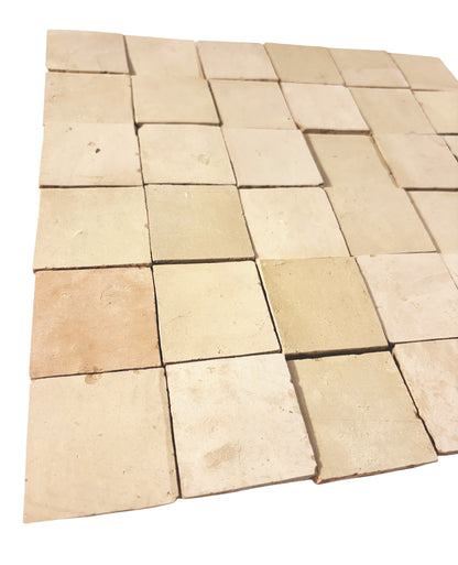 Natural Unglazed 2x2 Zellige Mosaic Tile