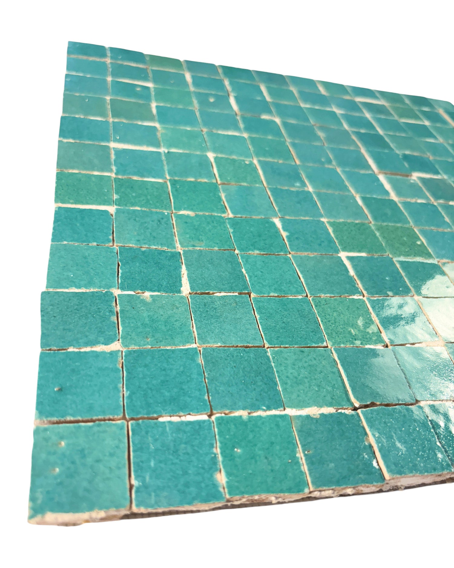 Aqua 1x1 Zellige Mosaic Tile