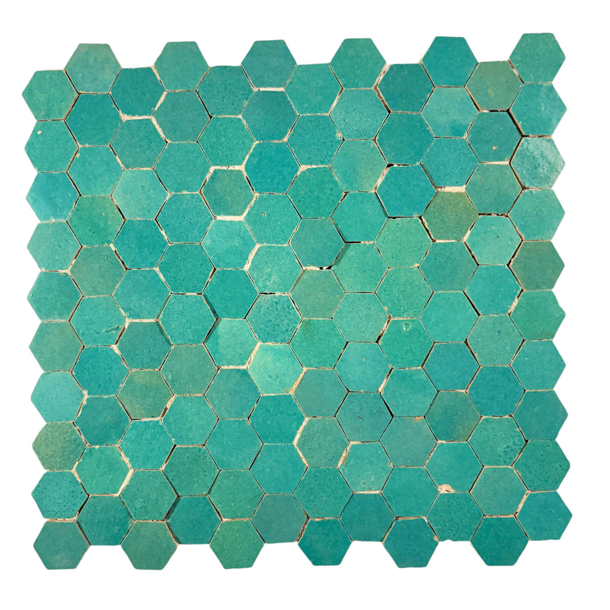 Aqua Hex Mosaic Zellige Tile