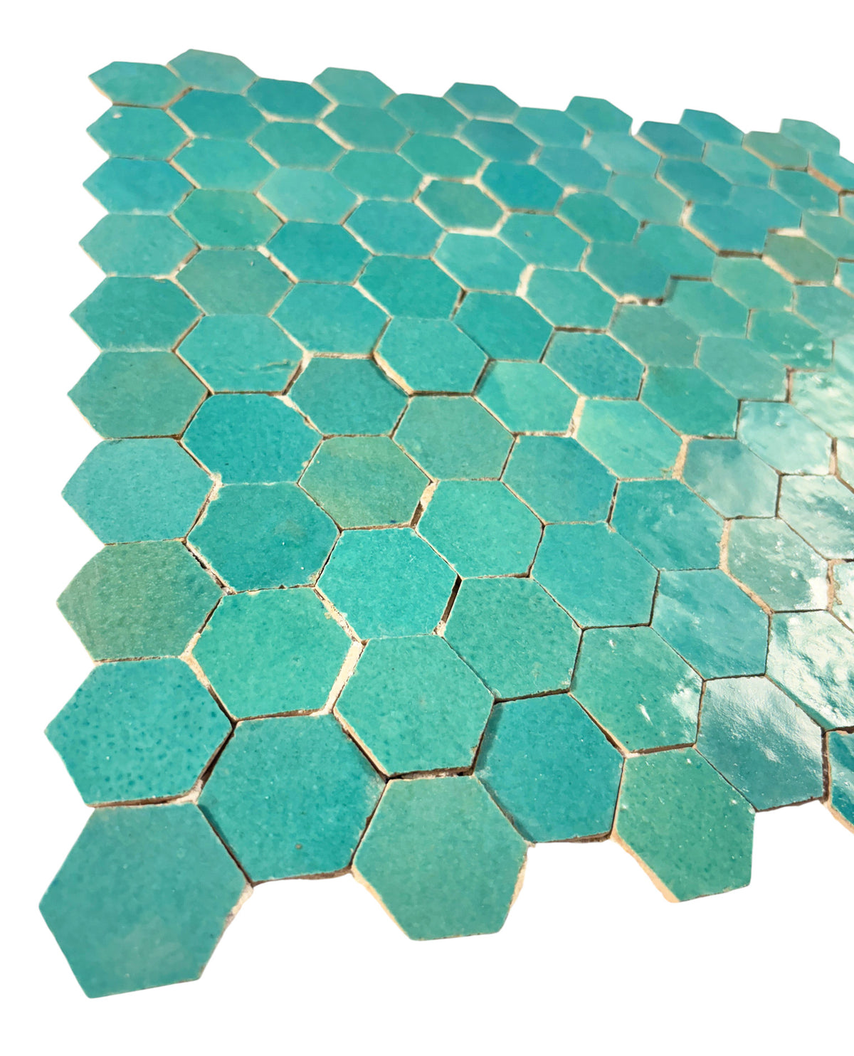 Aqua Hex Mosaic Zellige Tile