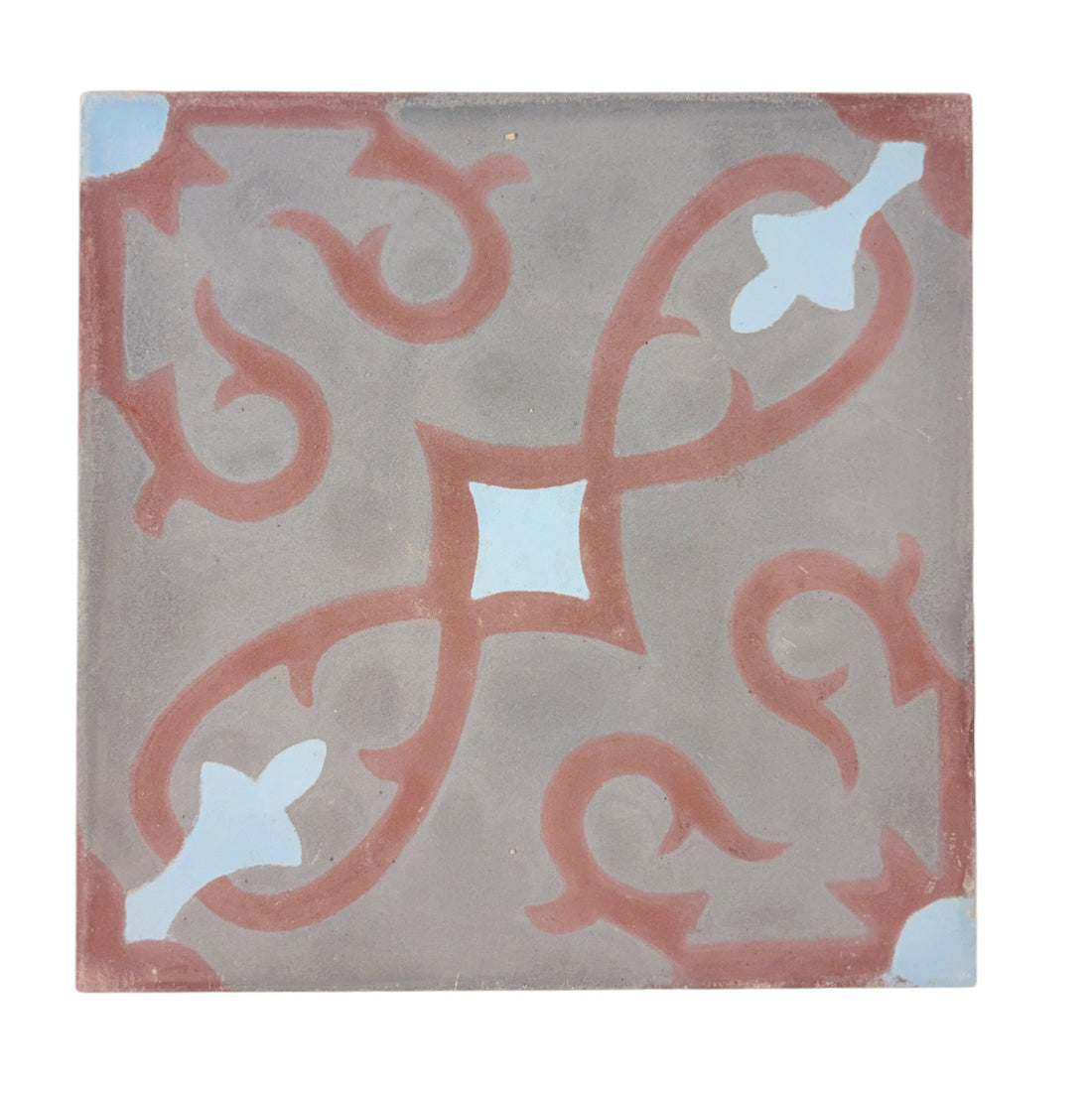 Trellis (Gris + Rouge + Chambray) Cement Tile