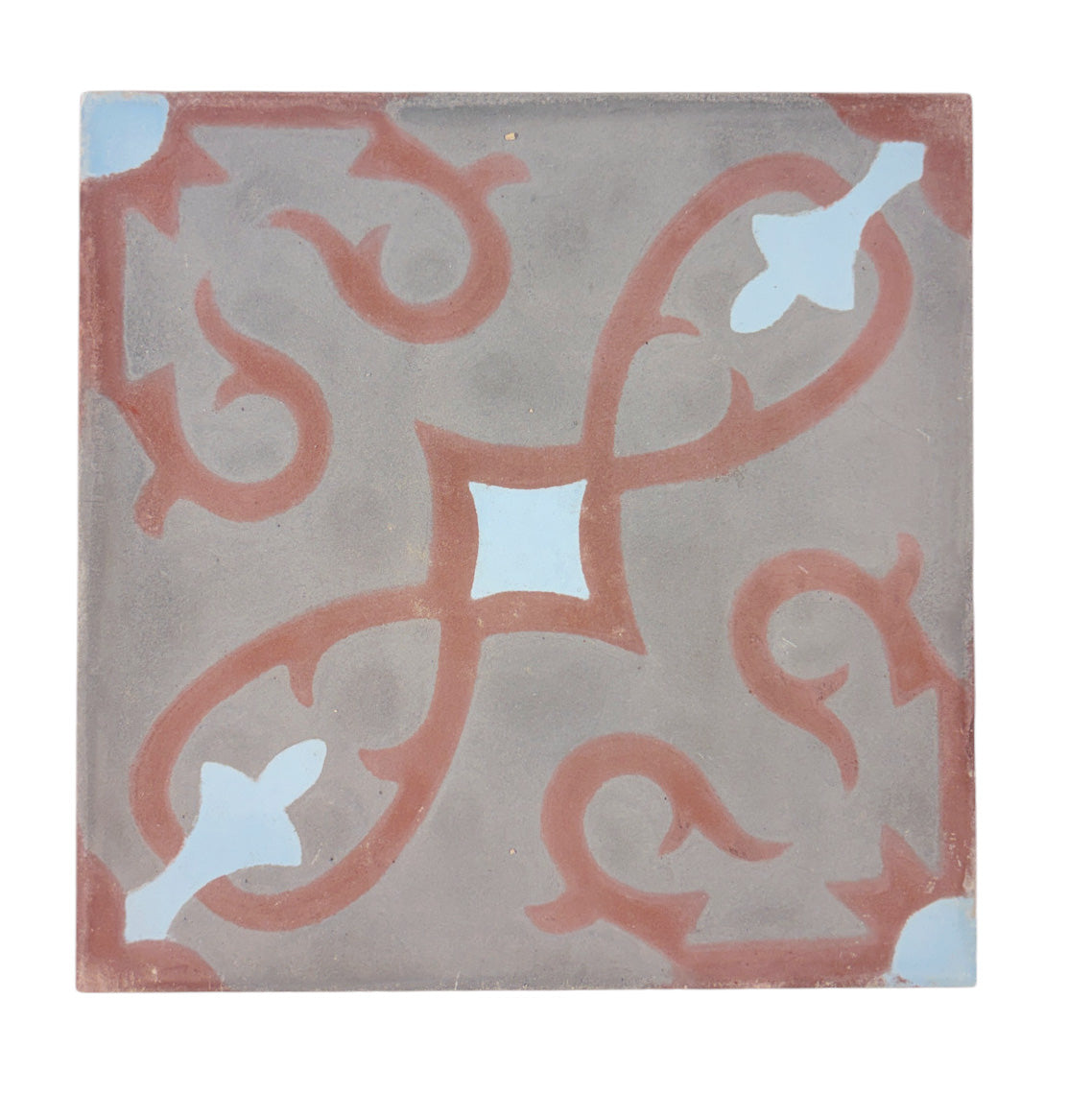 Trellis (Gris + Rouge + Chambray) Cement Tile
