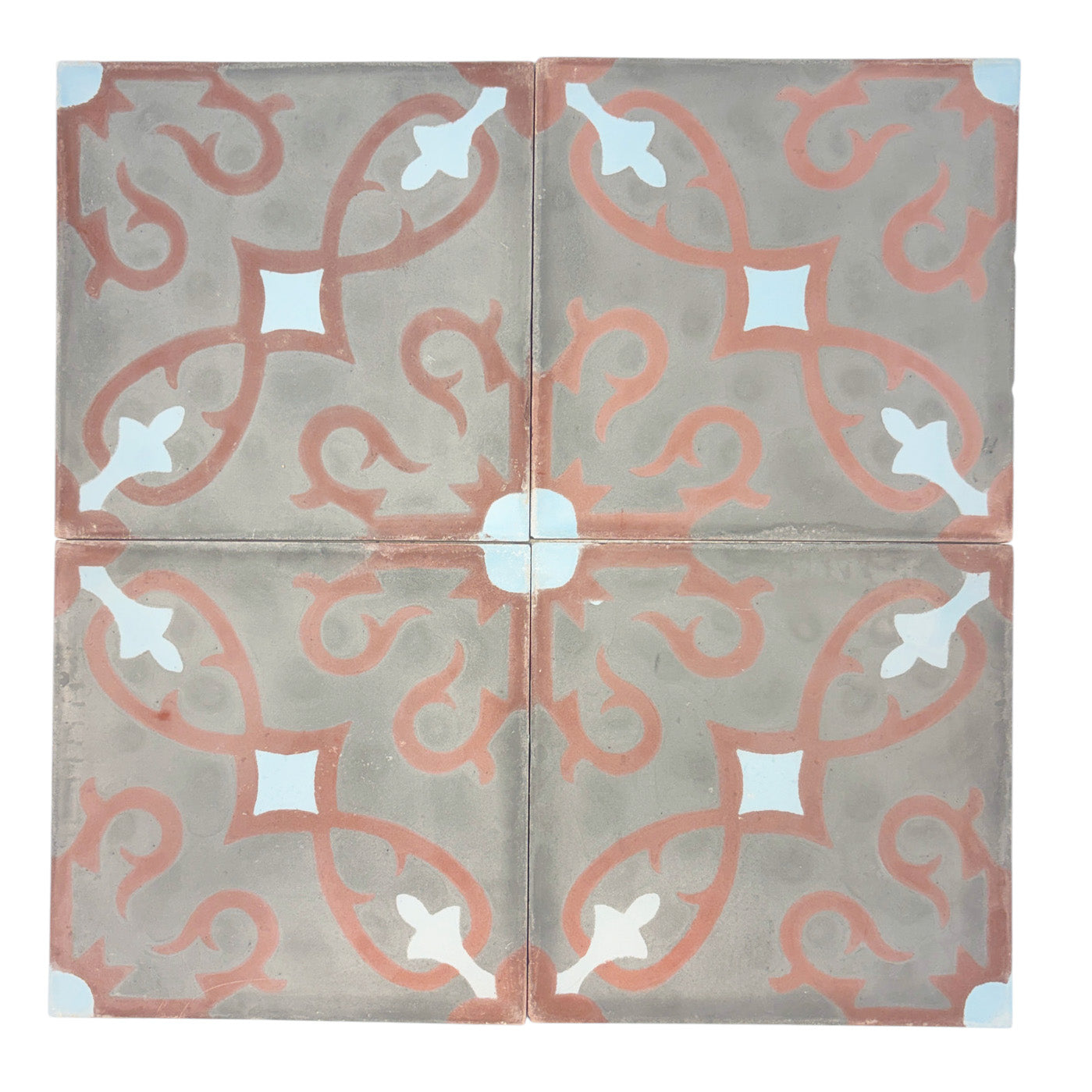 Trellis (Gris + Rouge + Chambray) Cement Tile
