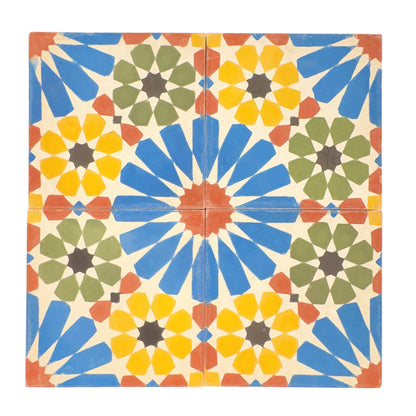 Nur (Bleu Multi) Cement Tile