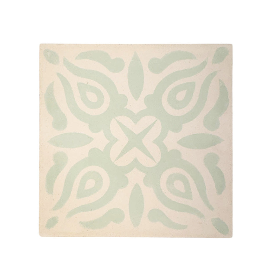 Petal (Pistachio + Creme) Cement Tile