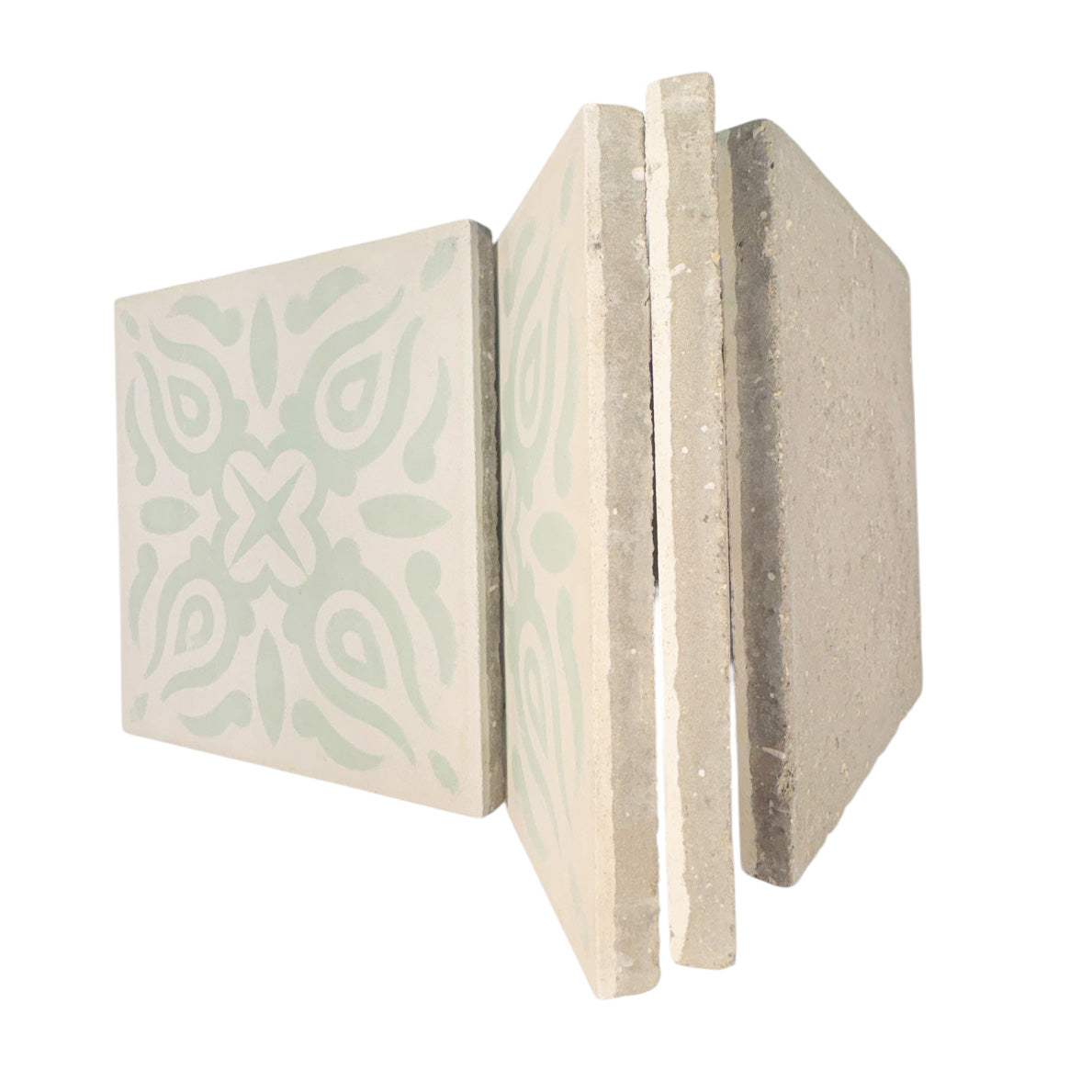 Petal (Pistachio + Creme) Cement Tile
