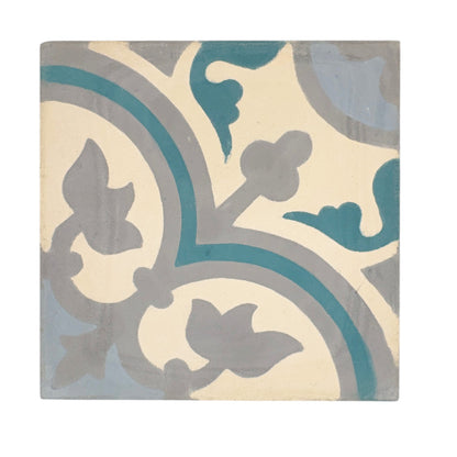 Cartouche (Blanca+Gris+Cerulean) Cement Tile