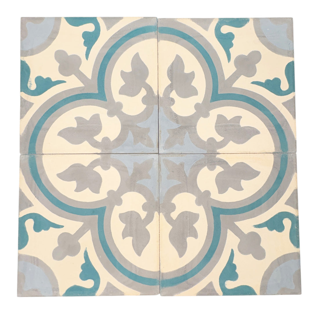 Cartouche (Blanca+Gris+Cerulean) Cement Tile