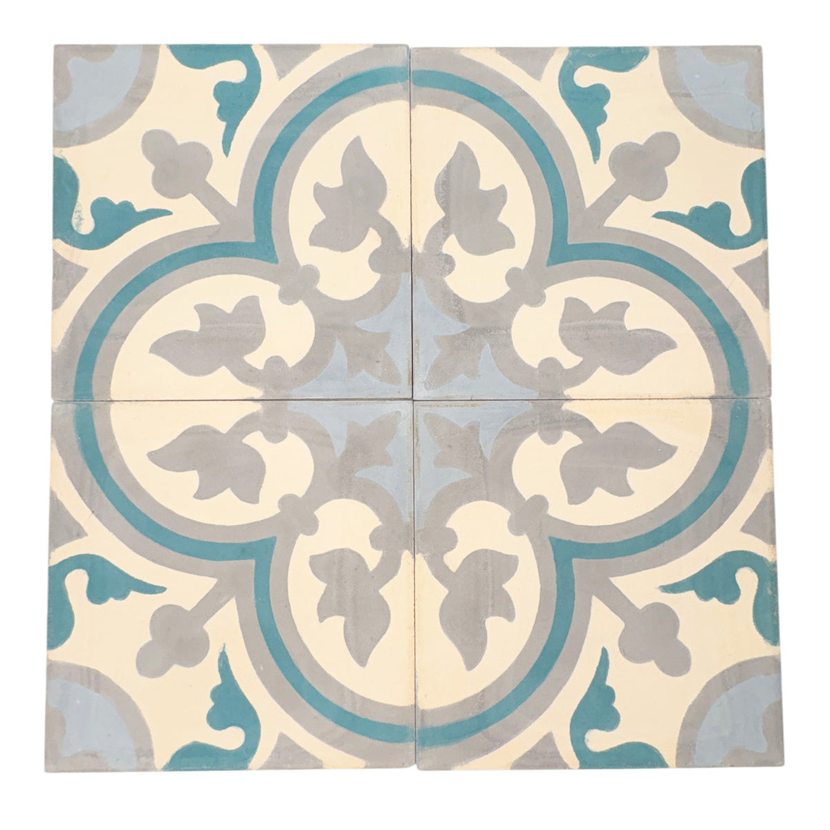 Cartouche (Blanca+Gris+Cerulean) Cement Tile