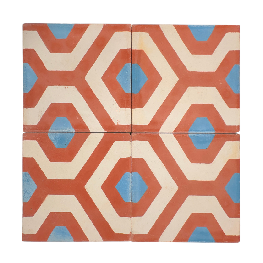 Honeycomb (Rouge+Blanca+Chambray) Cement Tile