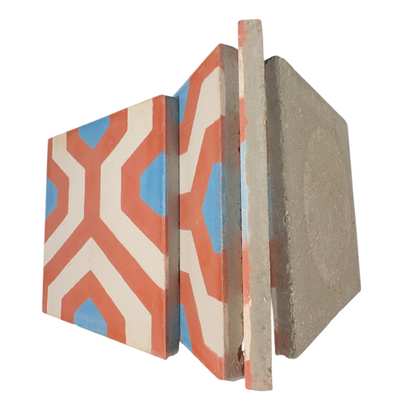 Honeycomb (Rouge+Blanca+Chambray) Cement Tile