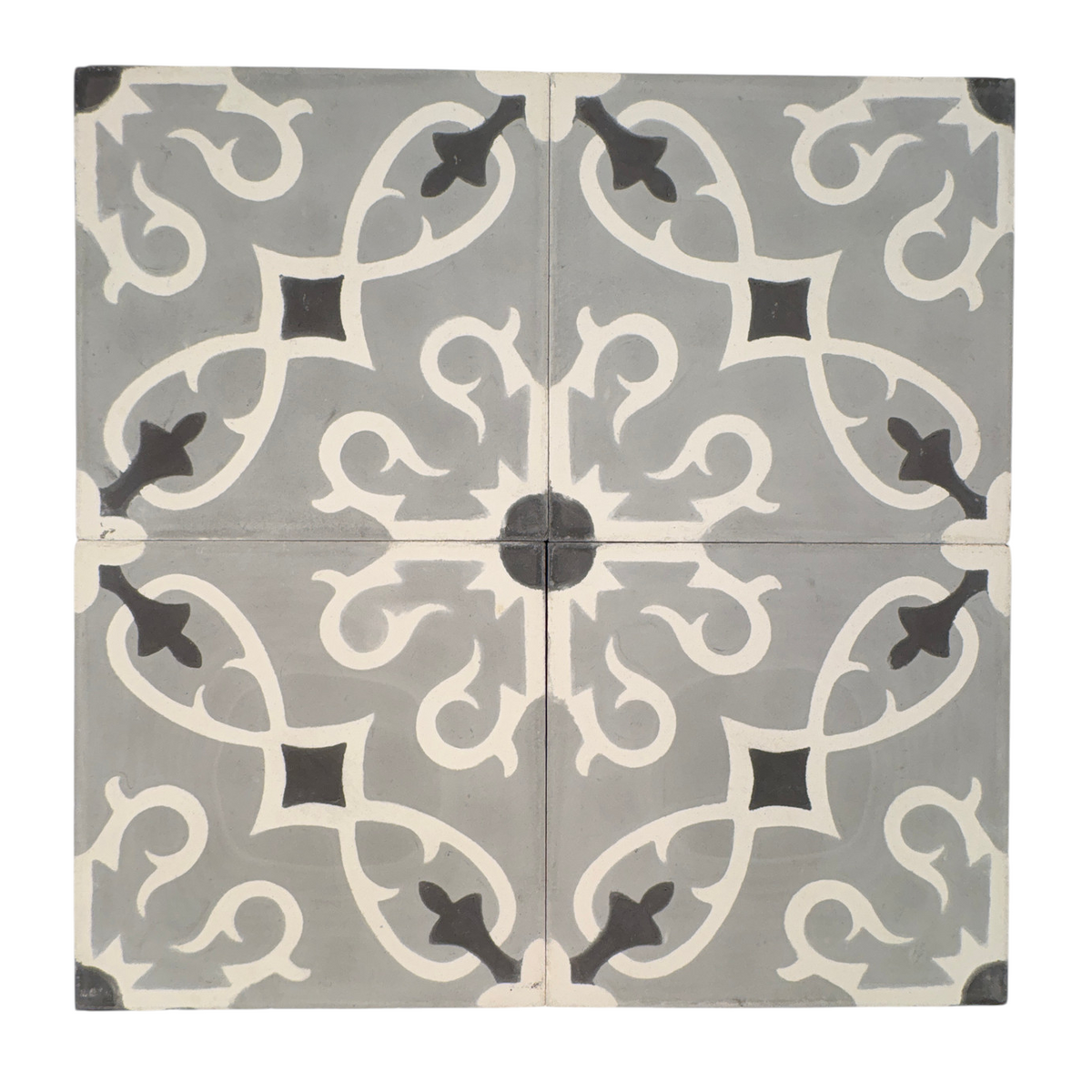 Trellis (Gris+Blanca+Noir) Cement Tile