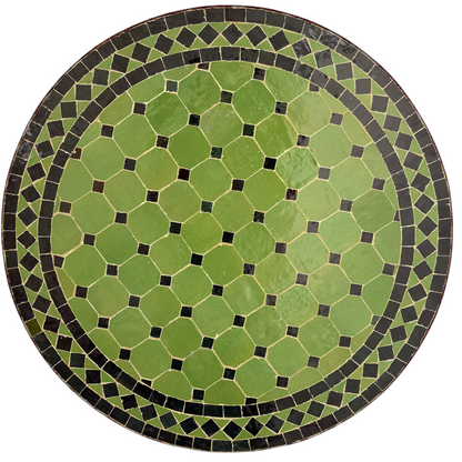 24" Limon &amp; Pine Zellige Mosaic Table Top