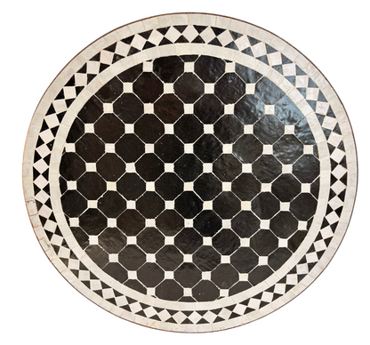 24" Multi Noir Zellige Mosaic Table Top