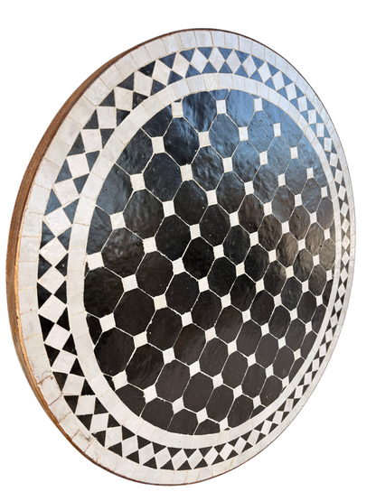 24" Multi Noir Zellige Mosaic Table Top