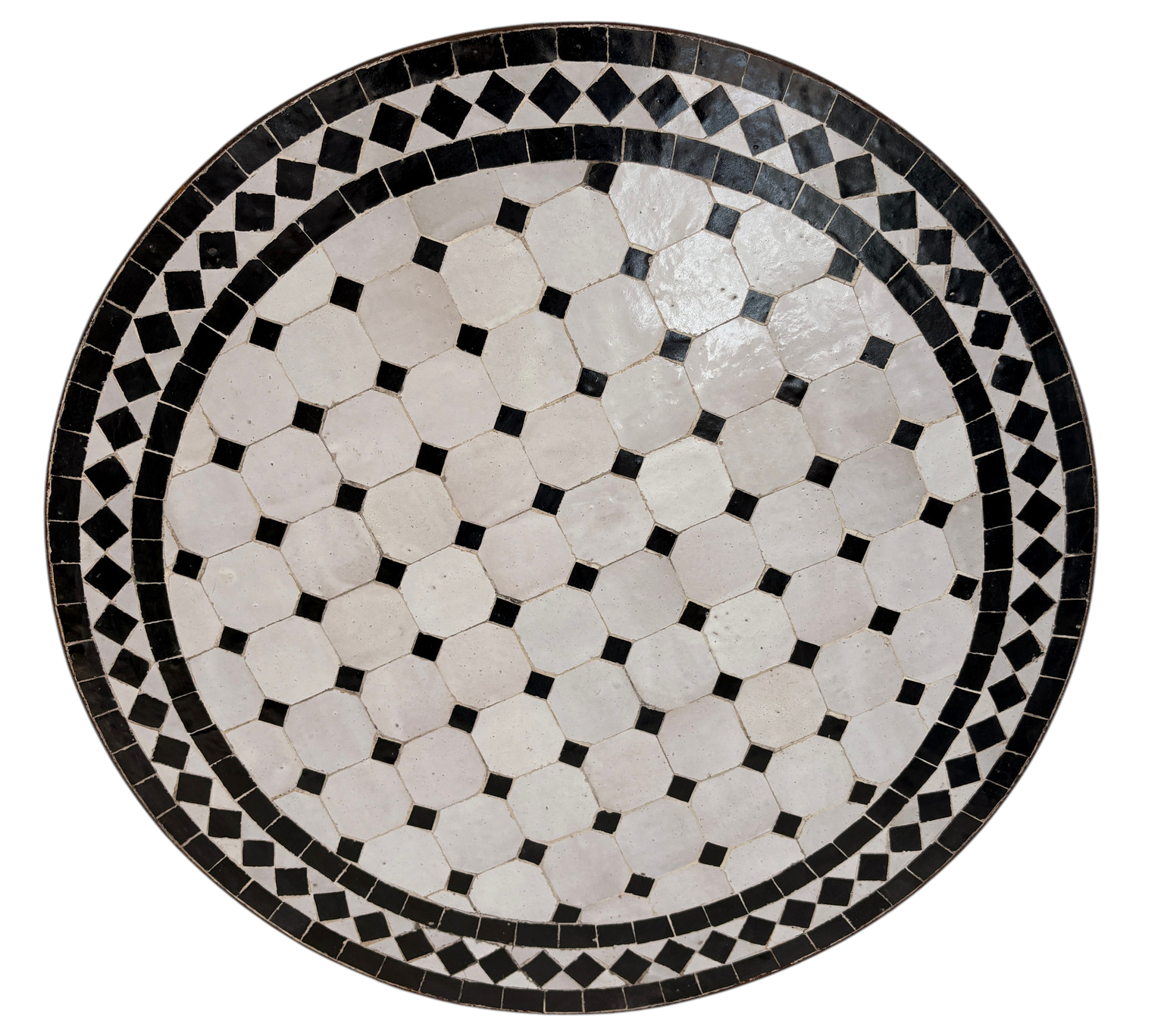 24" Multi Noir Zellige Mosaic Table Top