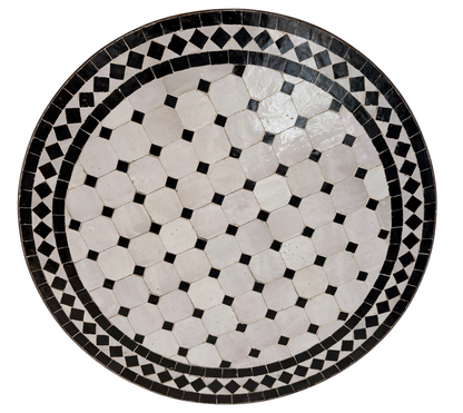24" Multi Noir Zellige Mosaic Table Top