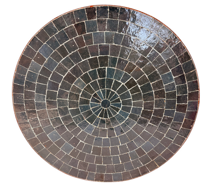 24" Multi Teal Zellige Mosaic Table Top