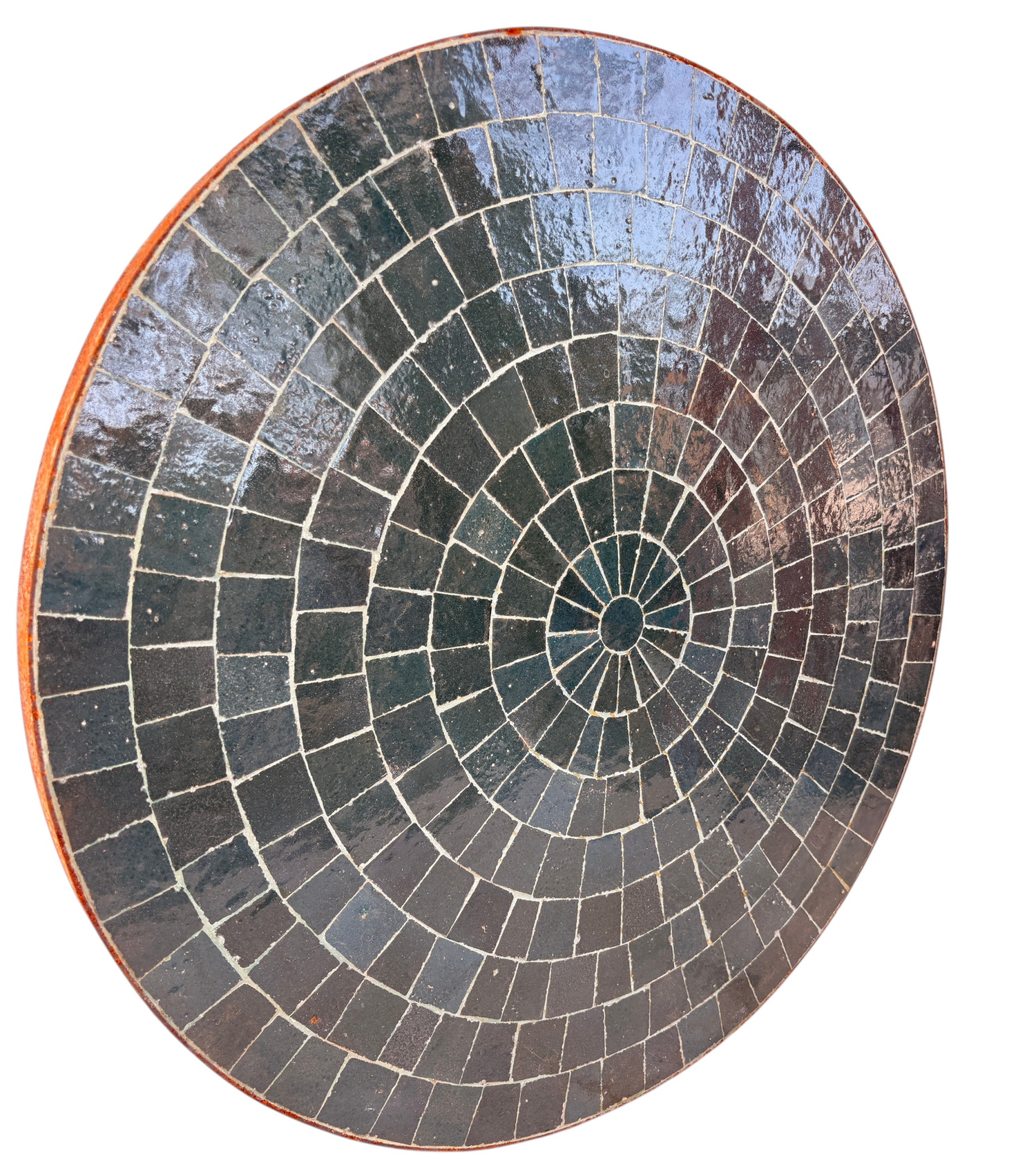 24" Multi Teal Zellige Mosaic Table Top