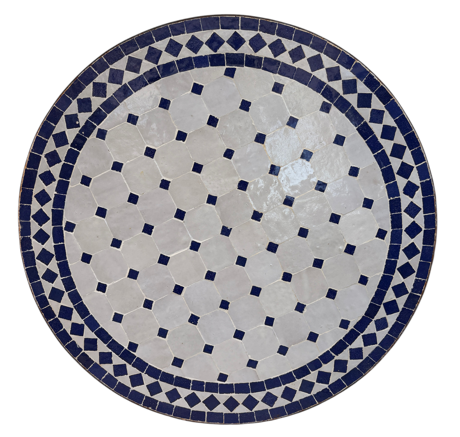 24" Multi Bleu Zellige Mosaic Table Top