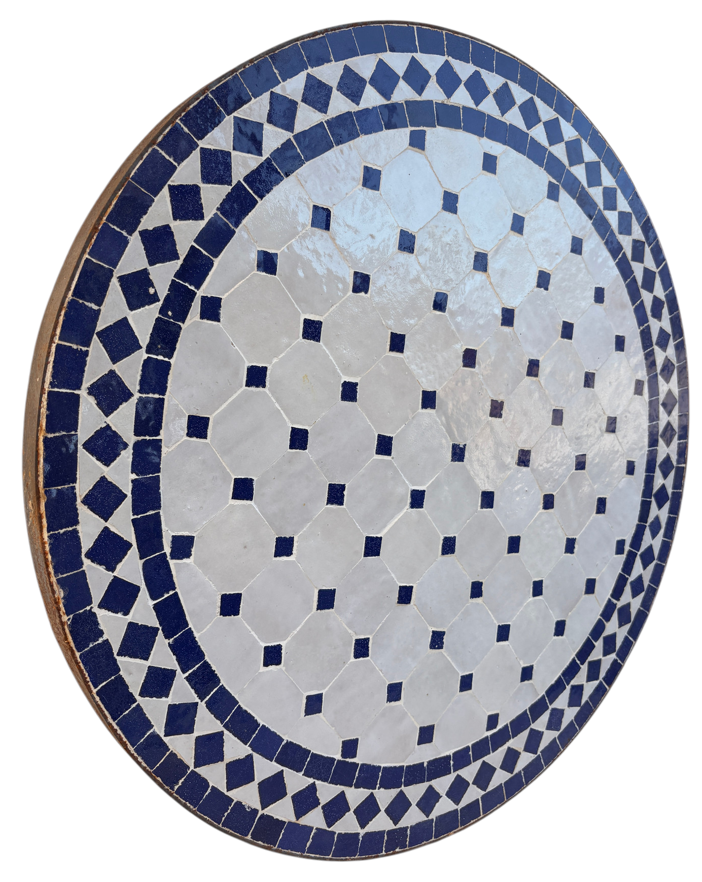 24" Multi Bleu Zellige Mosaic Table Top